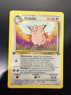 Pokemon Clefable Jungle 1st Edition 70 HP Rare 17/64 English Card - Image 1