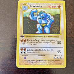 Machoke 34/102 1st Edition Shadowless Regular Base Set HP -Pokemon Card - Image 1