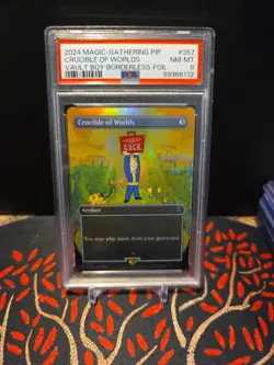 MTG Crucible of Worlds (Borderless) Universes Beyond: Fallout Foil PSA 8 - Image 1