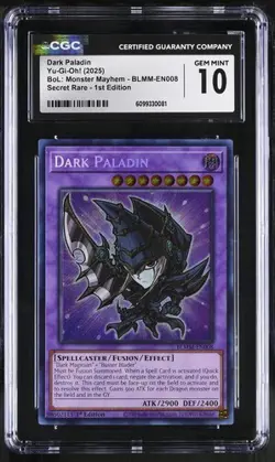 Dark Paladin *CGC 10* POP 40 *Secret Rare* BLMM-EN008 * Yugioh - Image 1