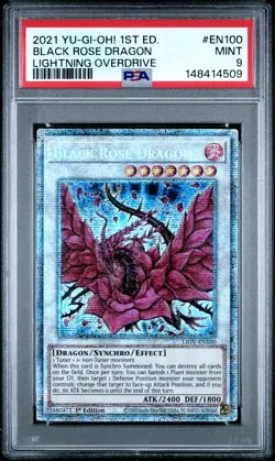 2021 YU-GI-OH! LIOV-LIGHTNING OVERDRIVE 1ST EDITION BLACK ROSE DRAGON PSA 9 - Image 1