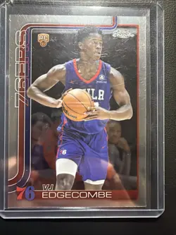 2025-26 Topps Chrome Basketball VJ Edgecomb RC Base #253 76ers Rookie Card - Image 1