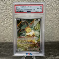 PSA 8 NM-MT Eevee Prismatic Evolutions ETB Promo 2025 Pokemon SVP 173 - Image 1