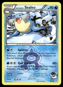 Team Aqua's Sealeo 4/34 Double Crisis DCR Pokemon Common Non Holo 2015 LP/MP - Image 1