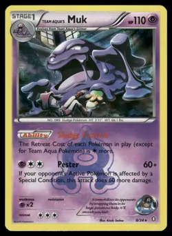Team Aqua's Muk 8/34 Double Crisis DCR Pokemon Rare Holo 2015 LP/MP - Image 1