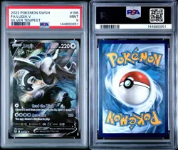 2022 Pokemon SWSH Silver Tempest Full Art Lugia V #186 PSA 9 MINT - Image 3