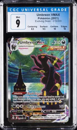 2021 POKEMON EVOLVING SKIES #215/203 UMBREON VMAX CGC 9 - Image 1