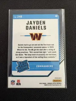 2024 Panini Donruss Optic - Rated Rookie Jayden Daniels #248 Holo Prizm (RC) - Image 2