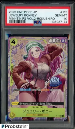 PSA 10 One Piece EXCLUSIVE Asia Mini Tin Vol 2 Jewelry Bonney Promo Foil P-113 - Image 1