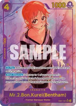 Mr.2.Bon.Kurei(Benthem) (Alt Art) Secret Rare EB01-061 One Piece Near Mint Eng. - Image 1