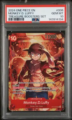 MONKEY D LUFFY ST10-006 PSA 10 GEM MINT One Piece TREASURE BOOSTER SET English - Image 1