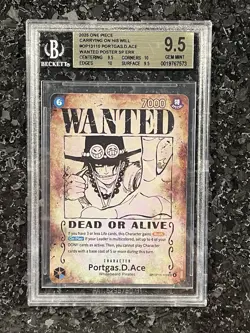 Portgas D. Ace Wanted Poster SP OP13-119 SEC Alt Art ERROR CARD BGS 9.5 - Image 1