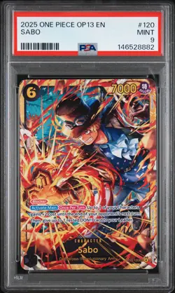 2025 ONE PIECE OP13-CARRYING ON HIS WILL #120 SABO PSA 9 - Image 1