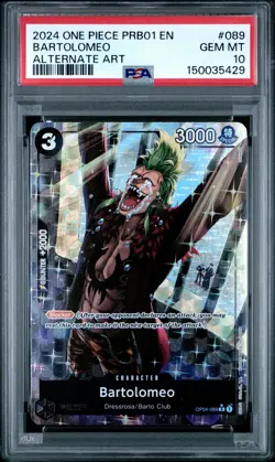 2024 ONE PIECE PRB01-PREMIUM BOOSTER ALTERNATE ART #089 BARTOLOMEO PSA 10 - Image 1