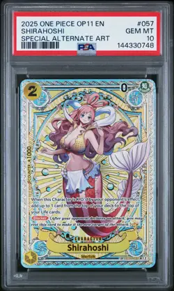 2025 ONE PIECE A FIST OF DIVINE SPEED SPECIAL ALT ART #057 SHIRAHOSHI PSA 10 - Image 1
