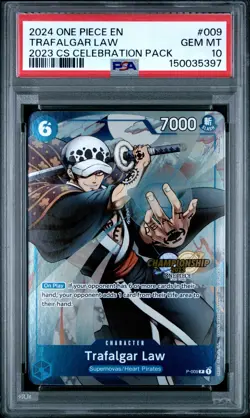 2024 ONE PIECE CHAMPIONSHIP 2023 CELEBRATION PACK #009 TRAFALGAR LAW PSA 10 - Image 1