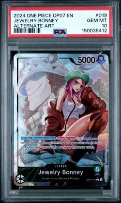 2024 ONE PIECE OP07-500 YEARS IN THE FUTURE ALTERNATE ART JEWELRY BONNEY PSA 10 - Image 1