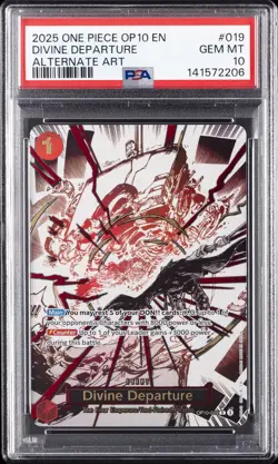 2025 ONE PIECE OP10-ROYAL BLOOD ALTERNATE ART #019 DIVINE DEPARTURE PSA 10 - Image 1