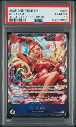 2025 ONE PIECE PROMOS TREASURE CUP-TOP 64 #004 KUJYAKU PSA 10 - Image 1