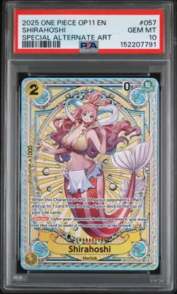 2025 ONE PIECE A FIST OF DIVINE SPEED SPECIAL ALT ART #057 SHIRAHOSHI PSA 10 - Image 1