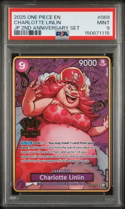2025 ONE PIECE JAPANESE 2ND ANNIVERSARY SET #069 CHARLOTTE LINLIN PSA 9 - Image 1