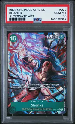 2025 ONE PIECE OP13-CARRYING ON HIS WILL ALTERNATE ART #028 SHANKS PSA 10 - Image 1