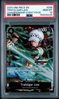 2024 ONE PIECE CHAMPIONSHIP 2024 EVENT PACK #038 TRAFALGAR LAW PSA 10 - Image 1