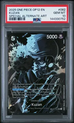 2025 ONE PIECE OP12-LEGACY OF THE MASTER SPECIAL ALTERNATE ART #082 KUZAN PSA 10 - Image 1