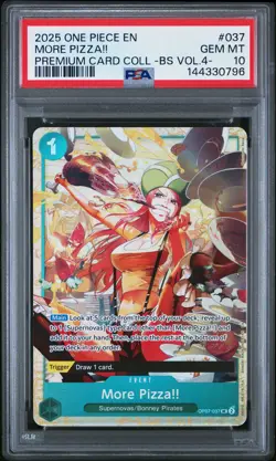 2025 ONE PIECE PREMIUM COLLECTION BEST SELECTION VOL.4 - MORE PIZZA!! PSA 10 - Image 1