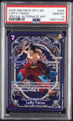 2025 ONE PIECE A FIST OF DIVINE SPEED SPECIAL ALT ART #005 LUFFY-TAROU PSA 10 - Image 1