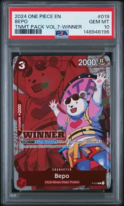 2024 ONE PIECE TOURNAMENT PACK VOL.7 WINNER #019 BEPO PSA 10 - Image 1
