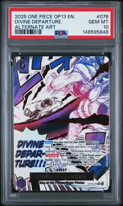 2025 ONE PIECE OP13-CARRYING ON HIS WILL ALTERNATE ART DIVINE DEPARTURE PSA 10 - Image 1