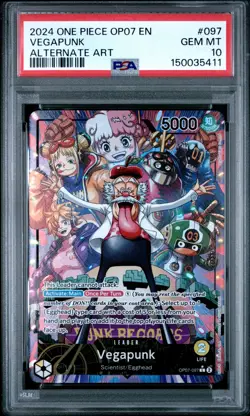 2024 ONE PIECE OP07-500 YEARS IN THE FUTURE ALTERNATE ART #097 VEGAPUNK PSA 10 - Image 1