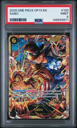 2025 ONE PIECE OP13-CARRYING ON HIS WILL #120 SABO PSA 9 - Image 1