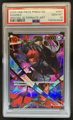 2025 One Piece The Best V2 Shanks Special Alt Art #OP06-007 PSA 10 GEM MINT - Image 1