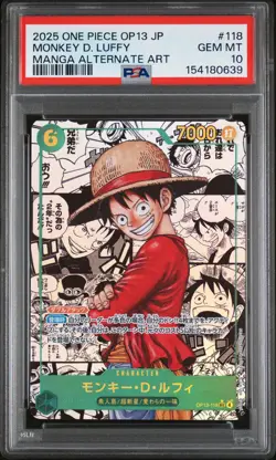 2025 ONE PIECE JAPANESE OP13-CARRYING ON HIS WILL #118 MONKEY D. LUFFY PSA 10 - Image 1