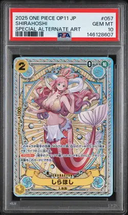 2025 ONE PIECE JPN A FIST OF DIVINE SPEED SPECIAL ALT ART #057 SHIRAHOSHI PSA 10 - Image 1