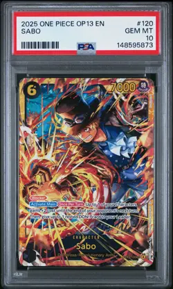 2025 ONE PIECE OP13-CARRYING ON HIS WILL #120 SABO PSA 10 - Image 1