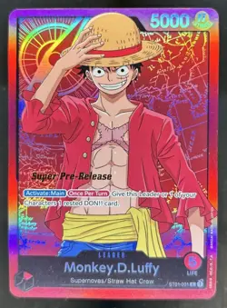 2022 One Piece Straw Hat Crew Starter Super Prerelease Monkey D Luffy #ST01-001 - Image 1
