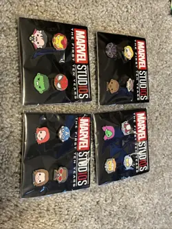 New 4 MARVEL First Ten Years Avengers Pin Sets Disney Movie Rewards LE - Image 1