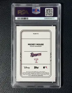 2025 Topps Chrome Disney Sapphire Mickey Mouse MLB Texas Rangers #MLBH-10 PSA 9 - Image 2