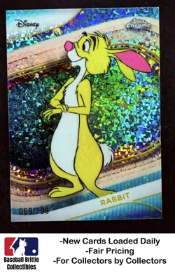 2025 Topps Chrome Disney #145 Rabbit Aqua Mini-Diamonds #/199 SP Winnie the Pooh - Image 1