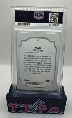 2024 Topps Chrome Disney Red & Black Refractor Mad Hatter 28/28 PSA 10 - Image 2