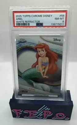 2025 Topps Chrome Disney White Refractor Little Mermaid’s Ariel 5/30 PSA 8 - Image 1