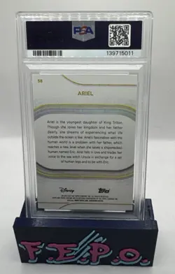 2025 Topps Chrome Disney White Refractor Little Mermaid’s Ariel 5/30 PSA 8 - Image 2