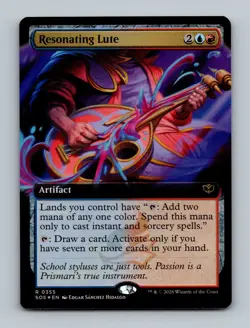 Resonating Lute (Extended Art) (Foil) 0355 (R) MTG Secrets of Strixhaven (SOS) - Image 1