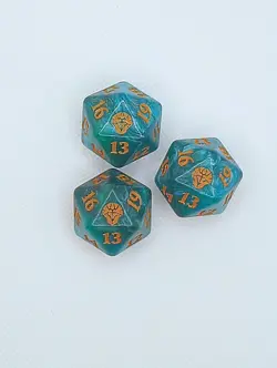 MTG - Dominaria United Oversized Spindown D20 - Green/Gold - Image 1