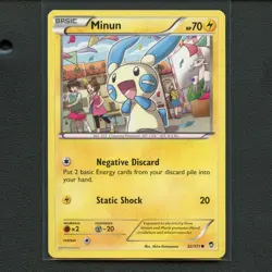 Pokemon TCG Minun 32/111 XY Furious Fists Regular Common Card EN-LP 2014 - Image 1