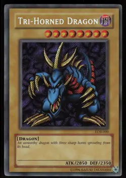 Tri-Horned Dragon (LOB-000) LOB-000 2002 Secret Rare YU-GI-OH - Image 1
