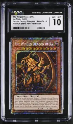 The Winged Dragon Of Ra *CGC 10* Platinum Secret Rare *RA04-EN118* Yugioh - Image 1
